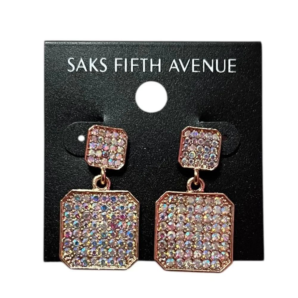 š2/$30š SaksāFifth Avenue Gold Tone Multi-Crystal Drop Earrings